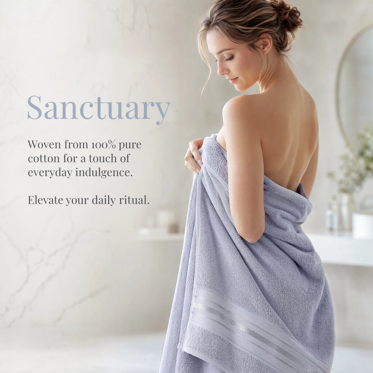 Luxury Six Piece Cotton Towel Set For Bathroom Use