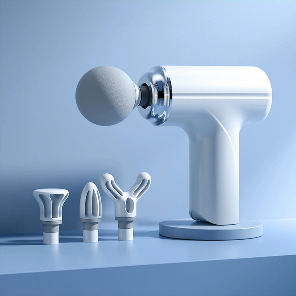 Portable Electric Fascia Massage Gun With Four Heads And Speeds