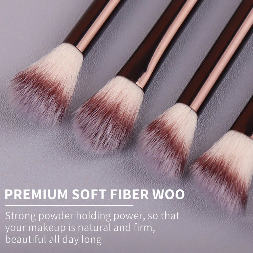 Soft Bristle Kabuki Makeup Brush Set for Face and Eyes