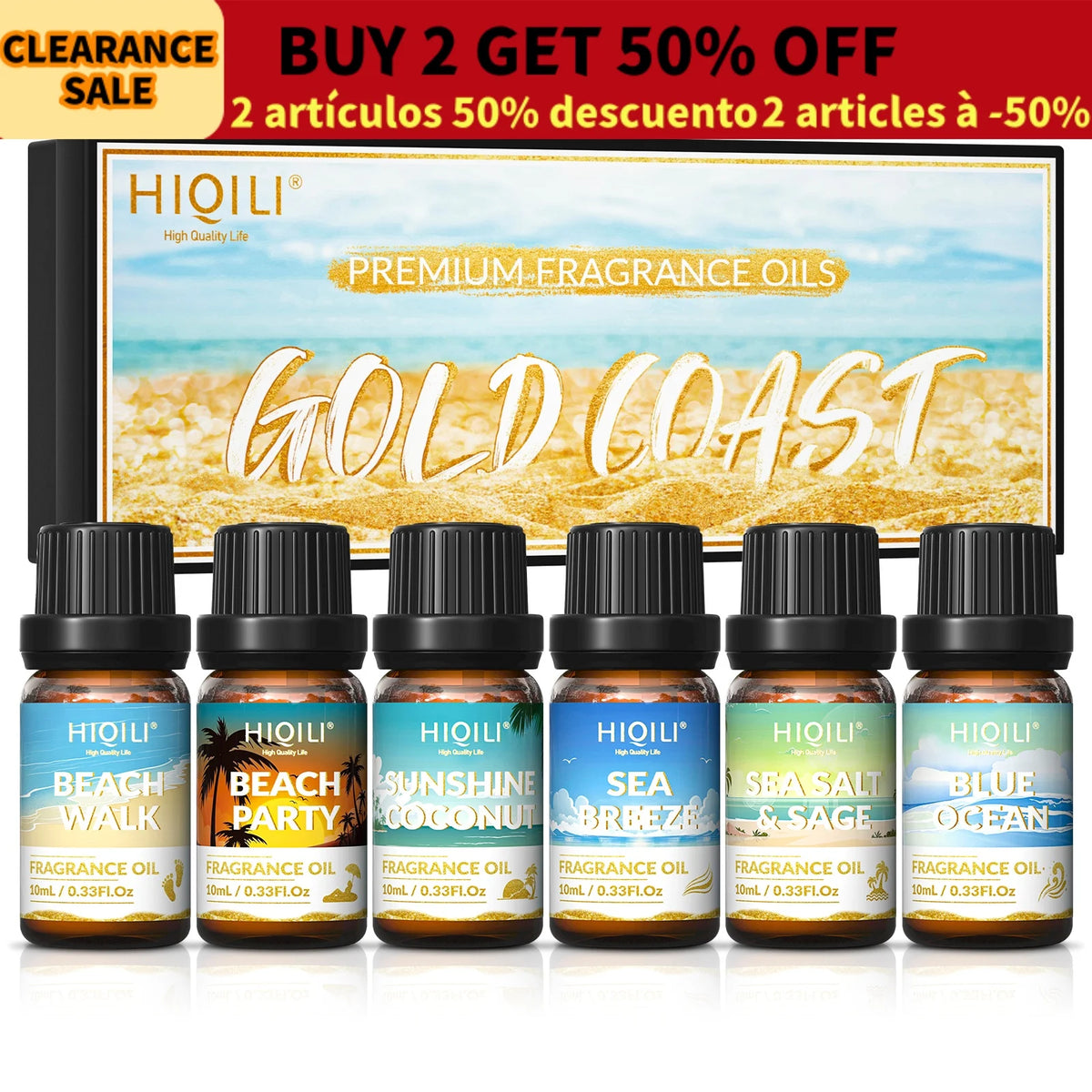 HIQILI 6 Piece Fragrance Oil Gift Set For Aromatherapy