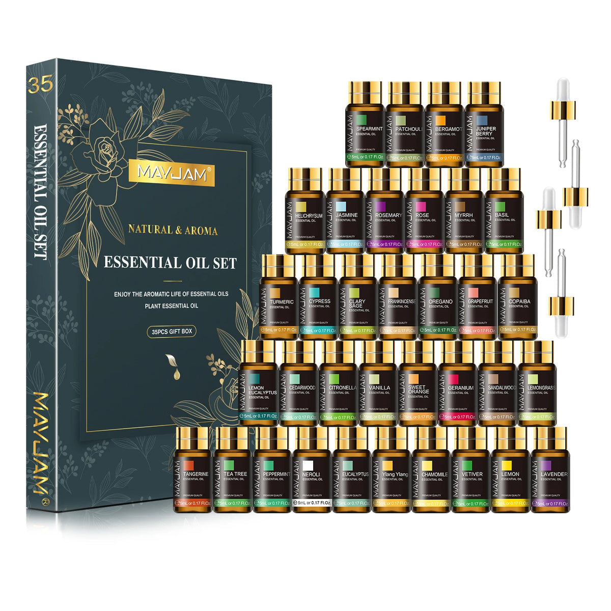 Mayjam 35 Piece Aromatic Essential Oils Collection Set