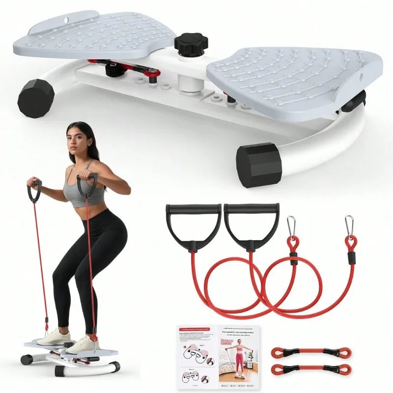 Homhut Adjustable Resistance Twist Stepper With Resistance Bands