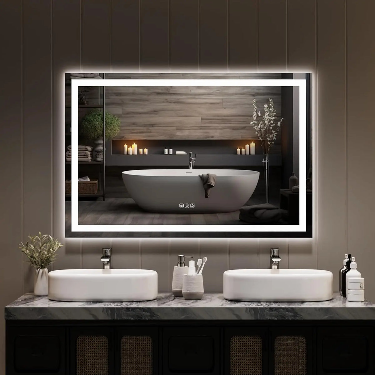 Twister Ck Led Bathroom Mirror Anti Fog Wall Mount Frameless