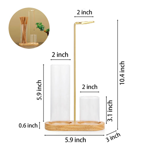 Glass 2 In 1 Incense Burner With Glass Ash Catcher Tray