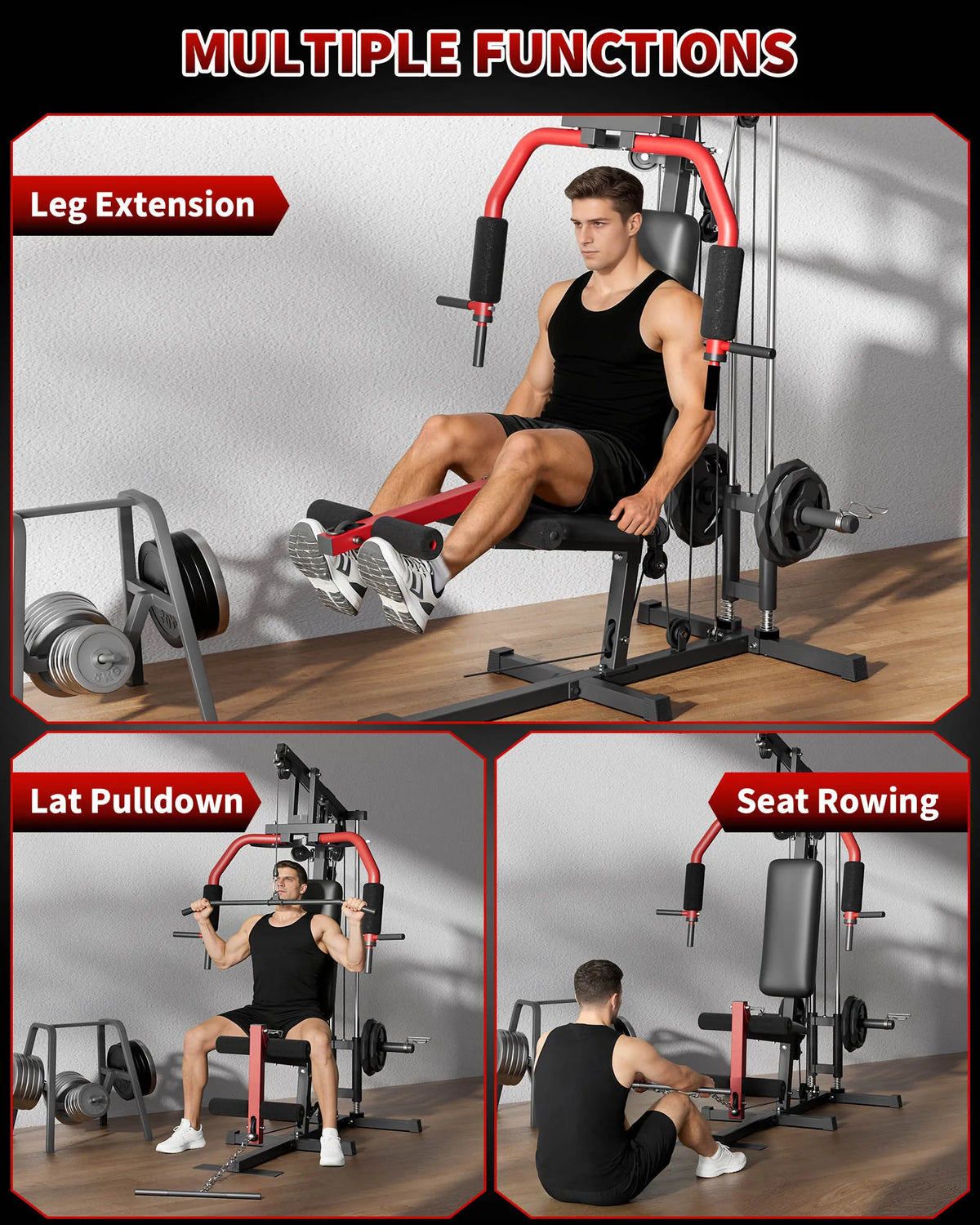 HiMiss Multifunctional Home Gym For Full Body Strength Training Exercises
