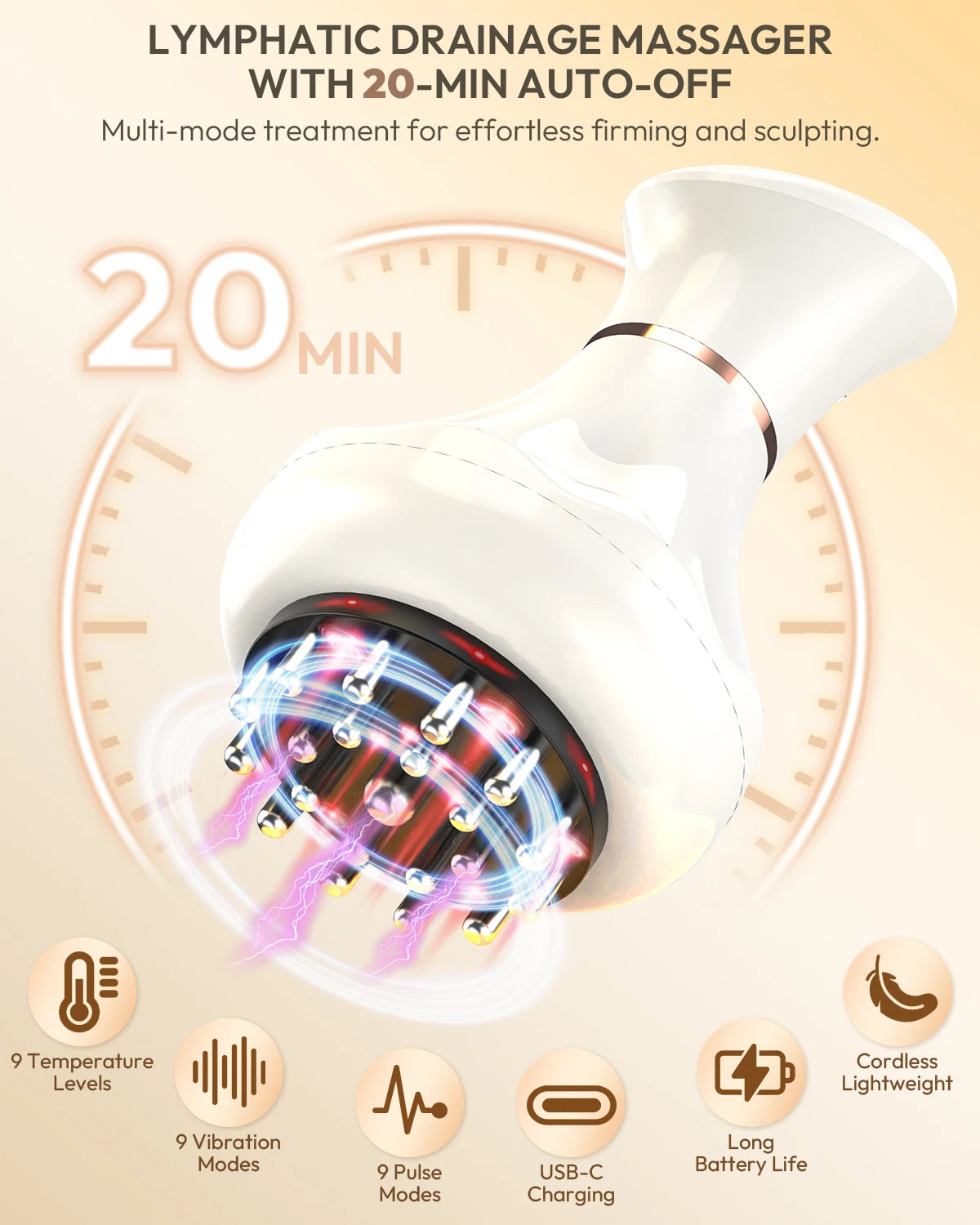 Lymphatic Drainage Massager With Heat Vibration Therapy For Body