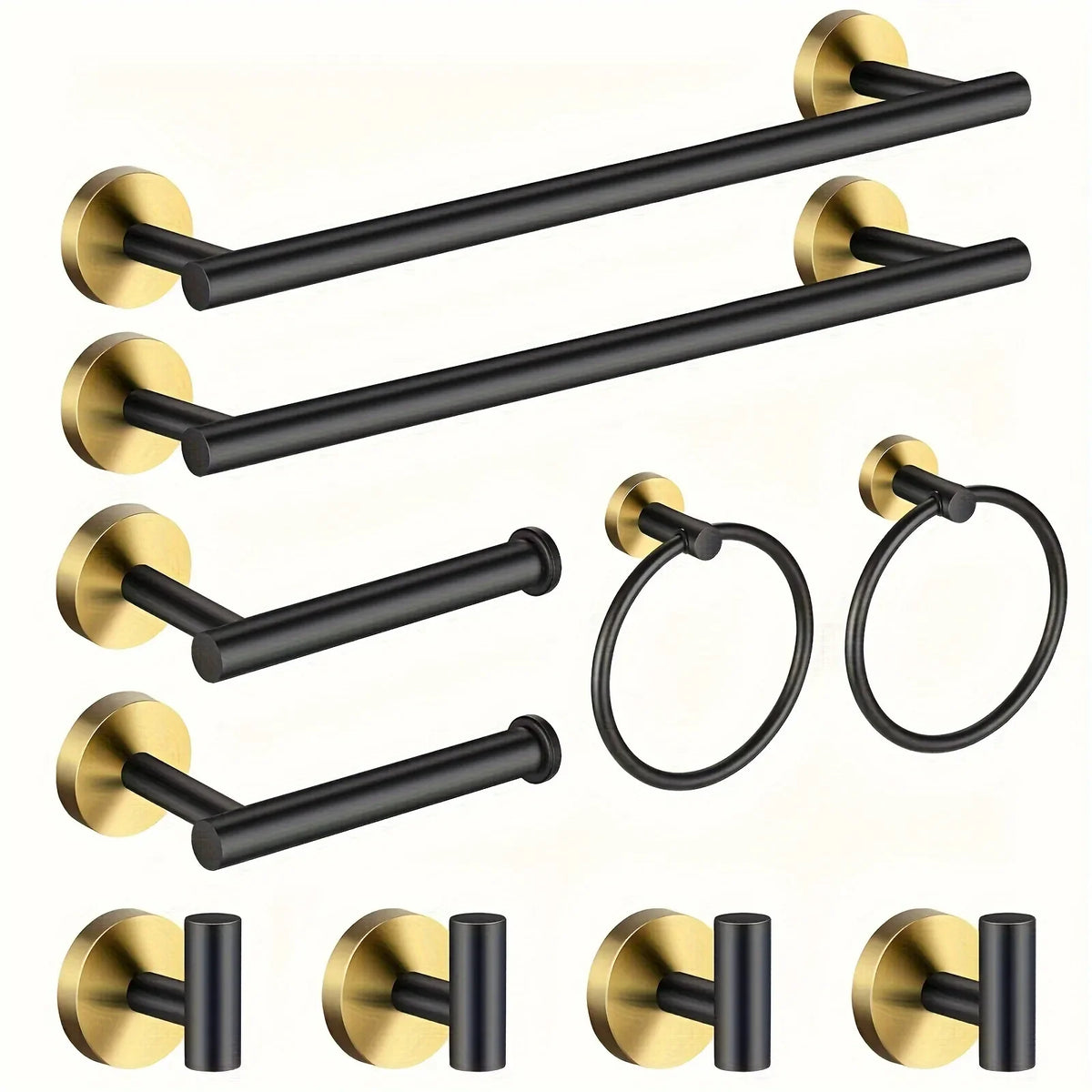 Wall Mounted Bathroom Hardware Set Towel Bar Ring And Hook