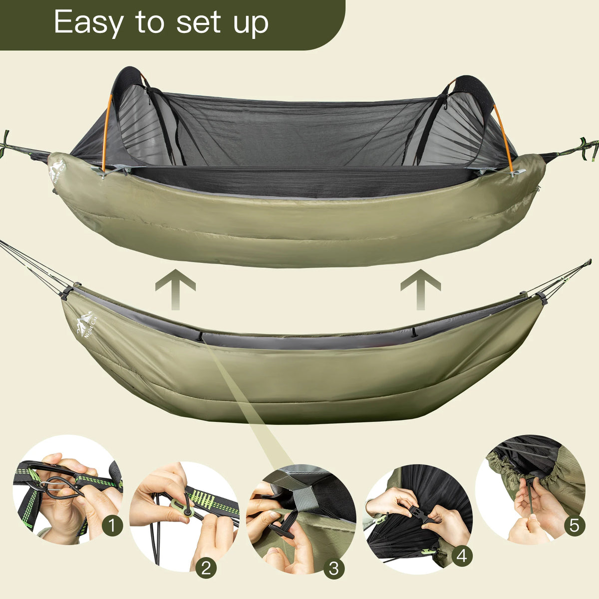 Lightweight Cotton Hammock Underquilt Insulated Sleeping Bag For Camping