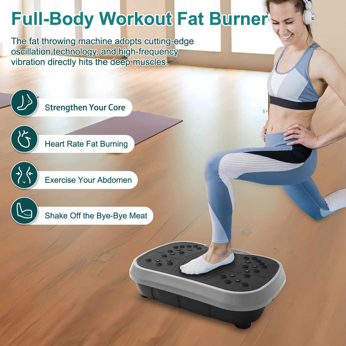Portable Whole Body Vibration Plate Exercise Machine For Home Fitness