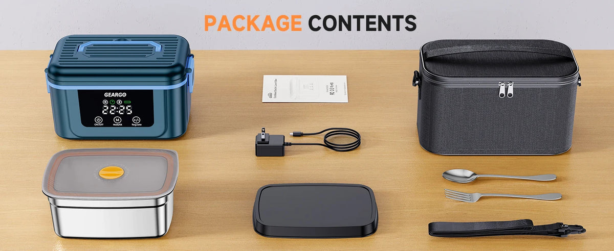 Portable Cordless Electric Self Heating Lunch Box With Cooling Pack