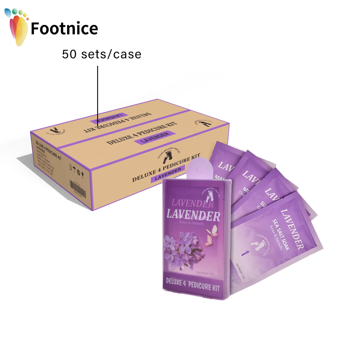 Four Step Spa Pedicure Kit Herbal Foot Scrub Peeling Care