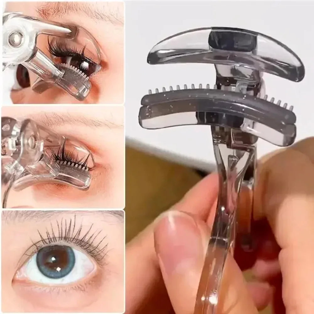 Dual Clip Eyelash Curler With Comb For Natural Waterproof Curls