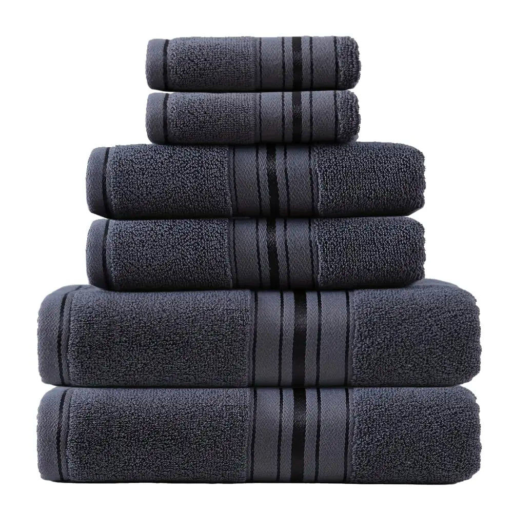 Luxury Six Piece Cotton Towel Set For Bathroom Use