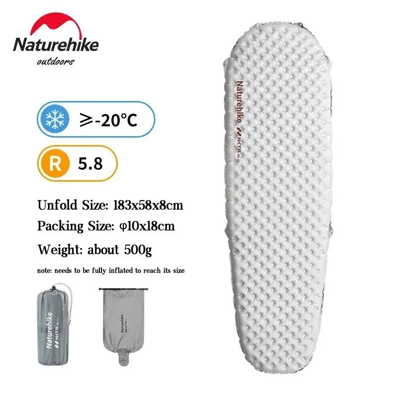 Naturehike Inflatable Sleeping Pad Ultralight High R Value Camping Mat
