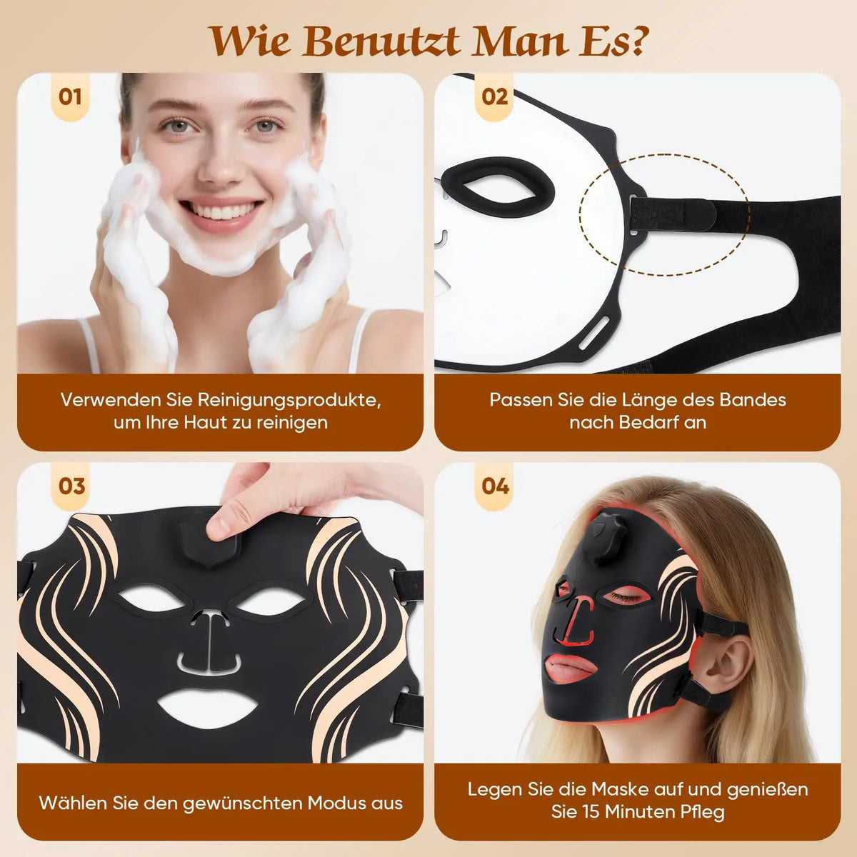 UBilli Silicone LED Light Therapy Face Mask For Skin Rejuvenation
