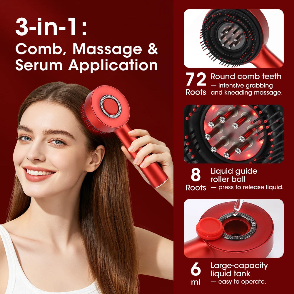 Hailicare Electric Red Light Scalp Massager Featuring Roller Balls