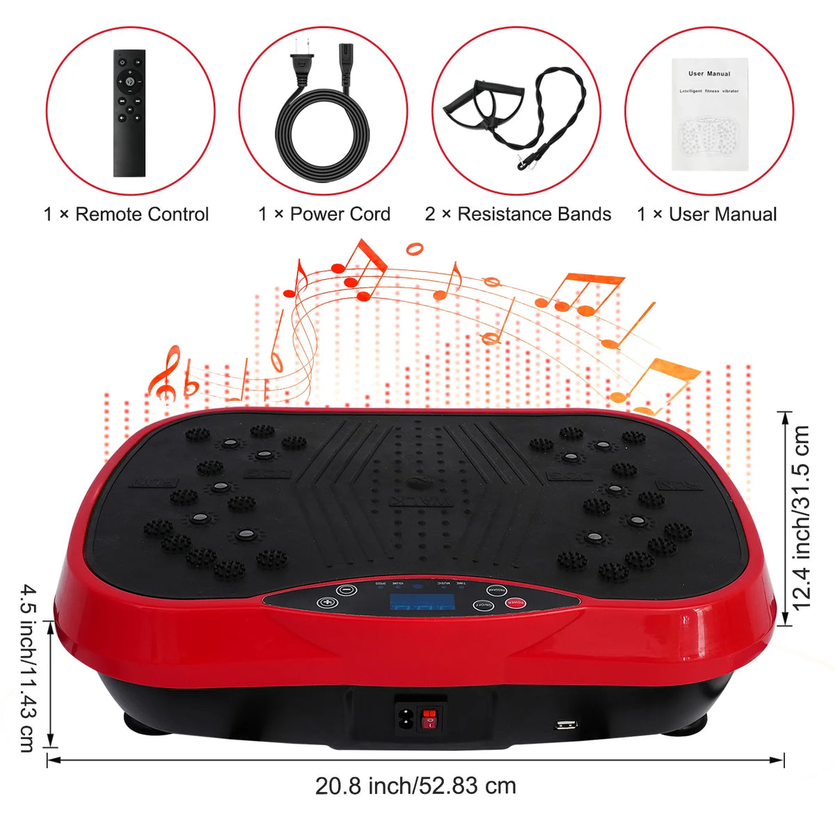 Portable Full Body Vibration Plate Exercise Machine Bluetooth Remote