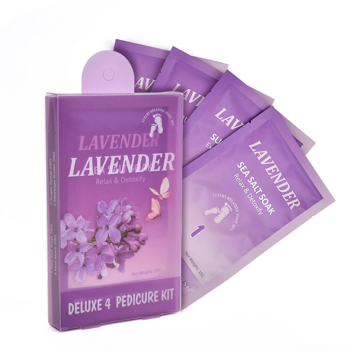 Four Step Spa Pedicure Kit Herbal Foot Scrub Peeling Care