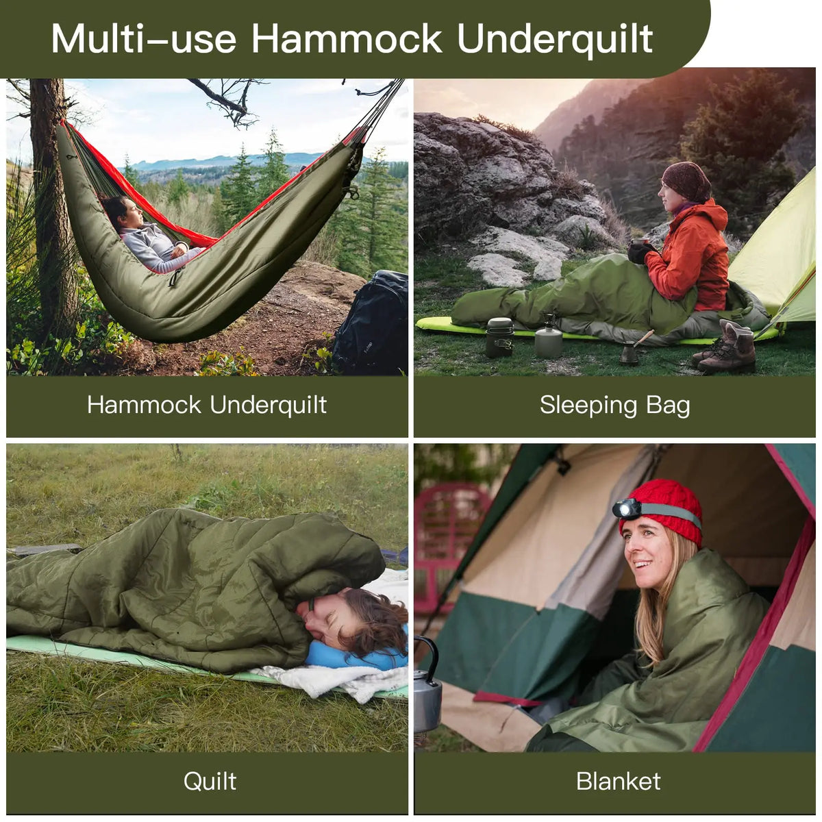 Lightweight Cotton Hammock Underquilt Insulated Sleeping Bag For Camping