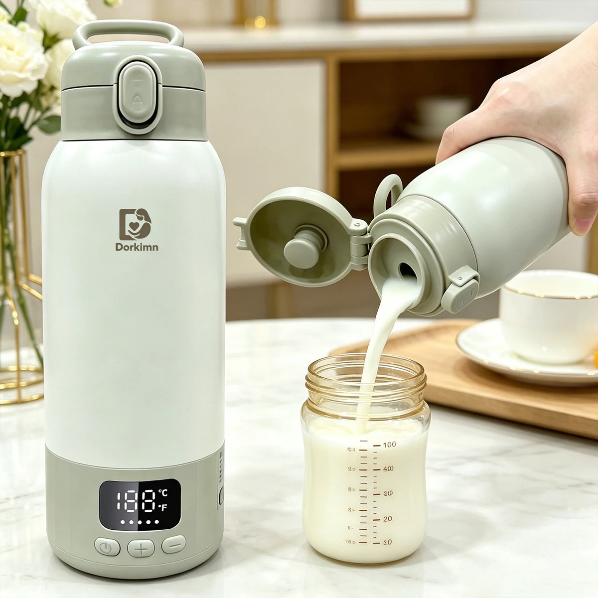USB Rechargeable Heated Water Bottle With Digital Temperature Display