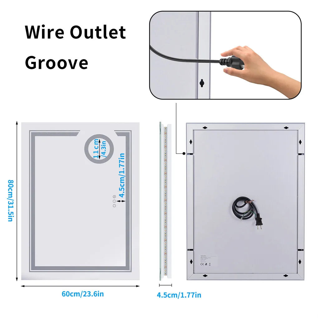 Borwart Fogless Led Bathroom Mirror With Magnifying Glass