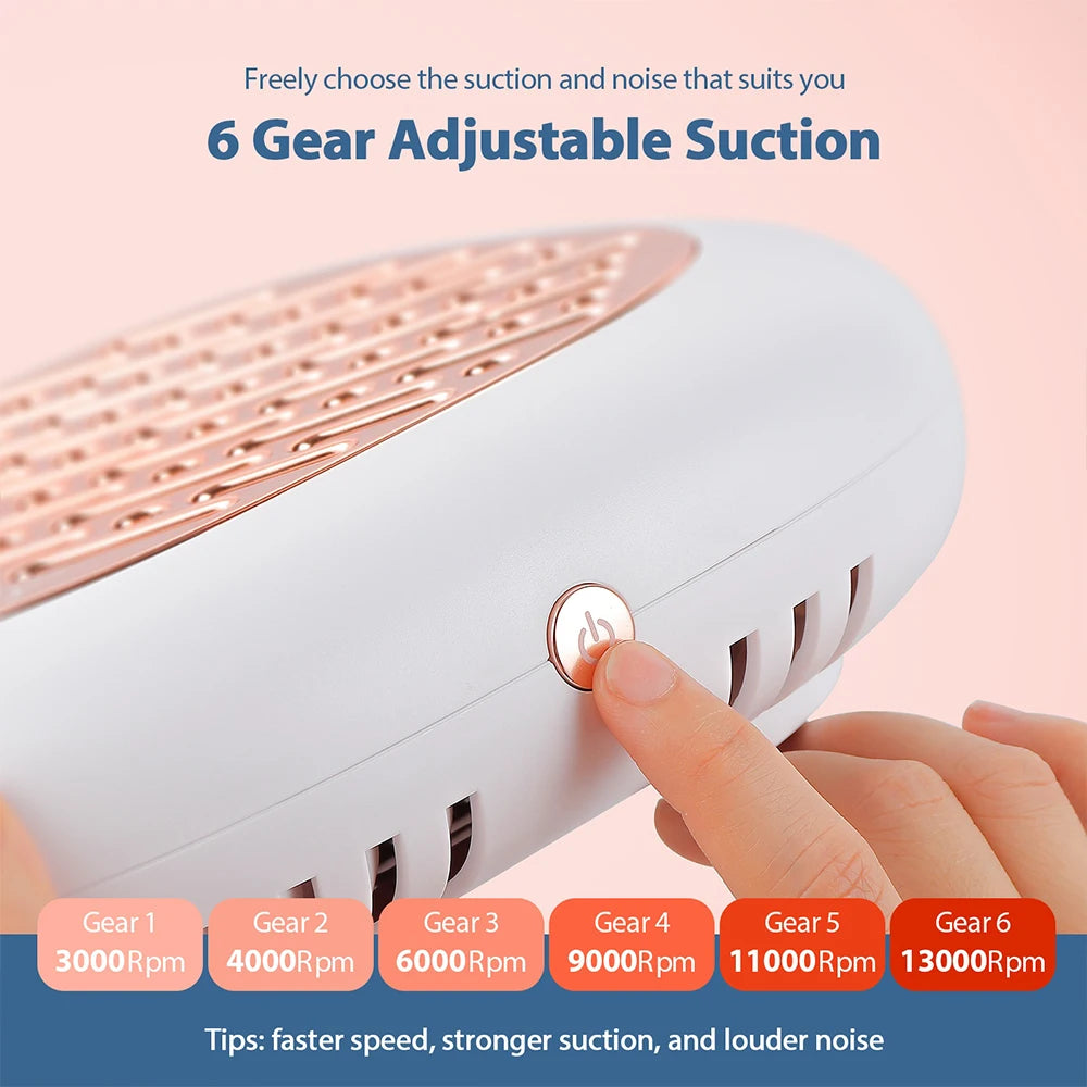 LIARTY Nail Dust Collector With Adjustable Suction And Dual Filters