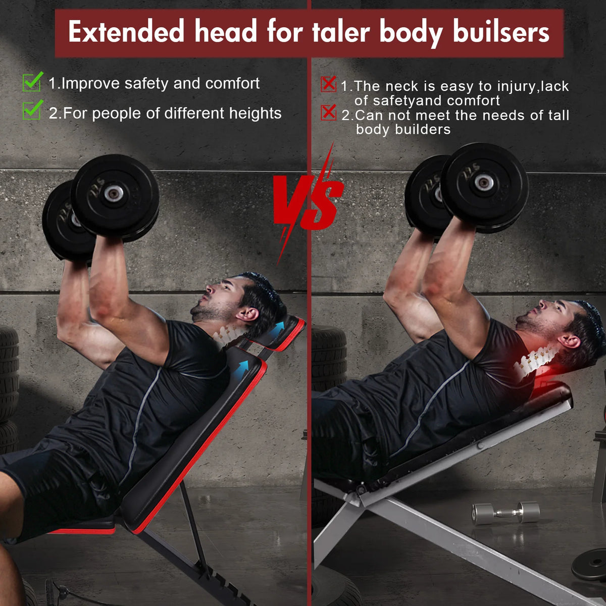 Adjustable Foldable Incline Decline Weight Bench for Full Body Training