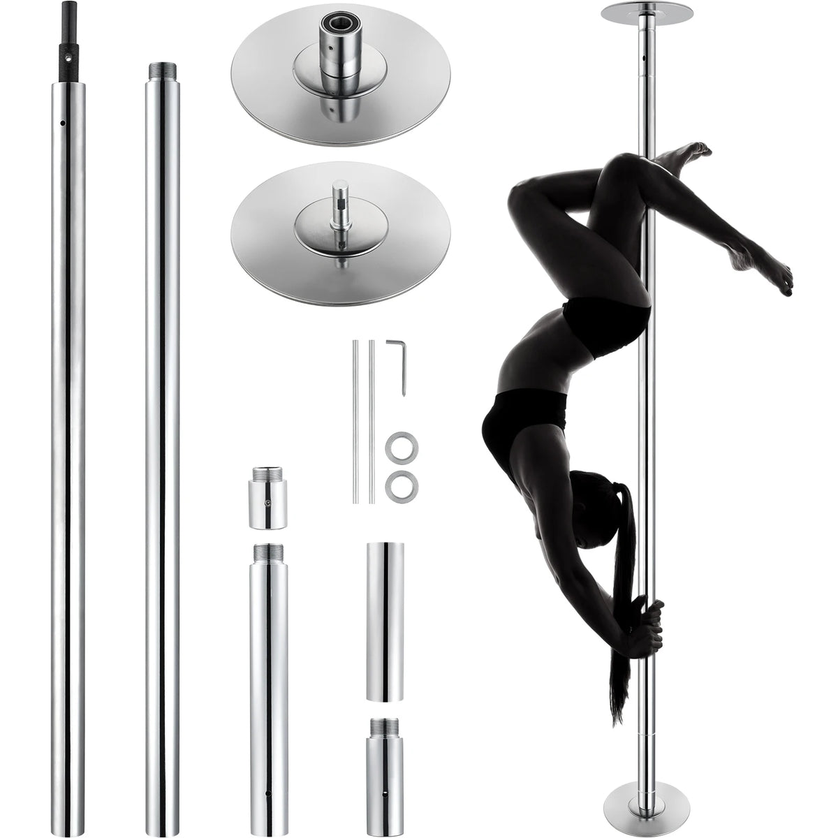 SucceBuy Professional Portable Spinning And Static Dance Pole Kit