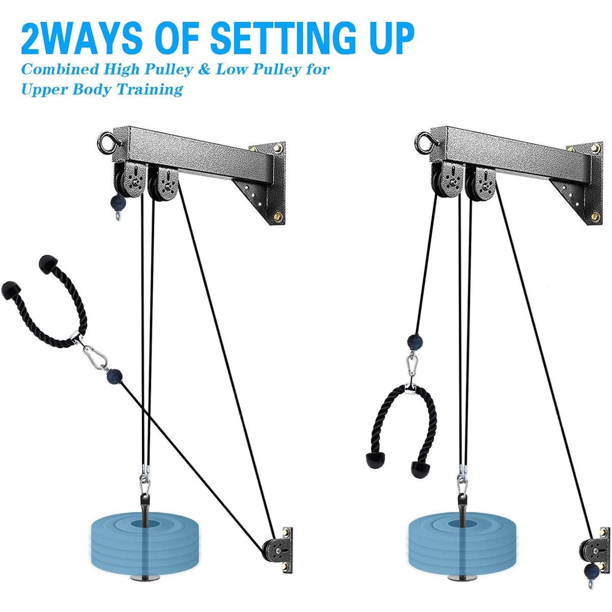Marsafit Wall Mounted Cable Pulley System Home Gym Strength Training