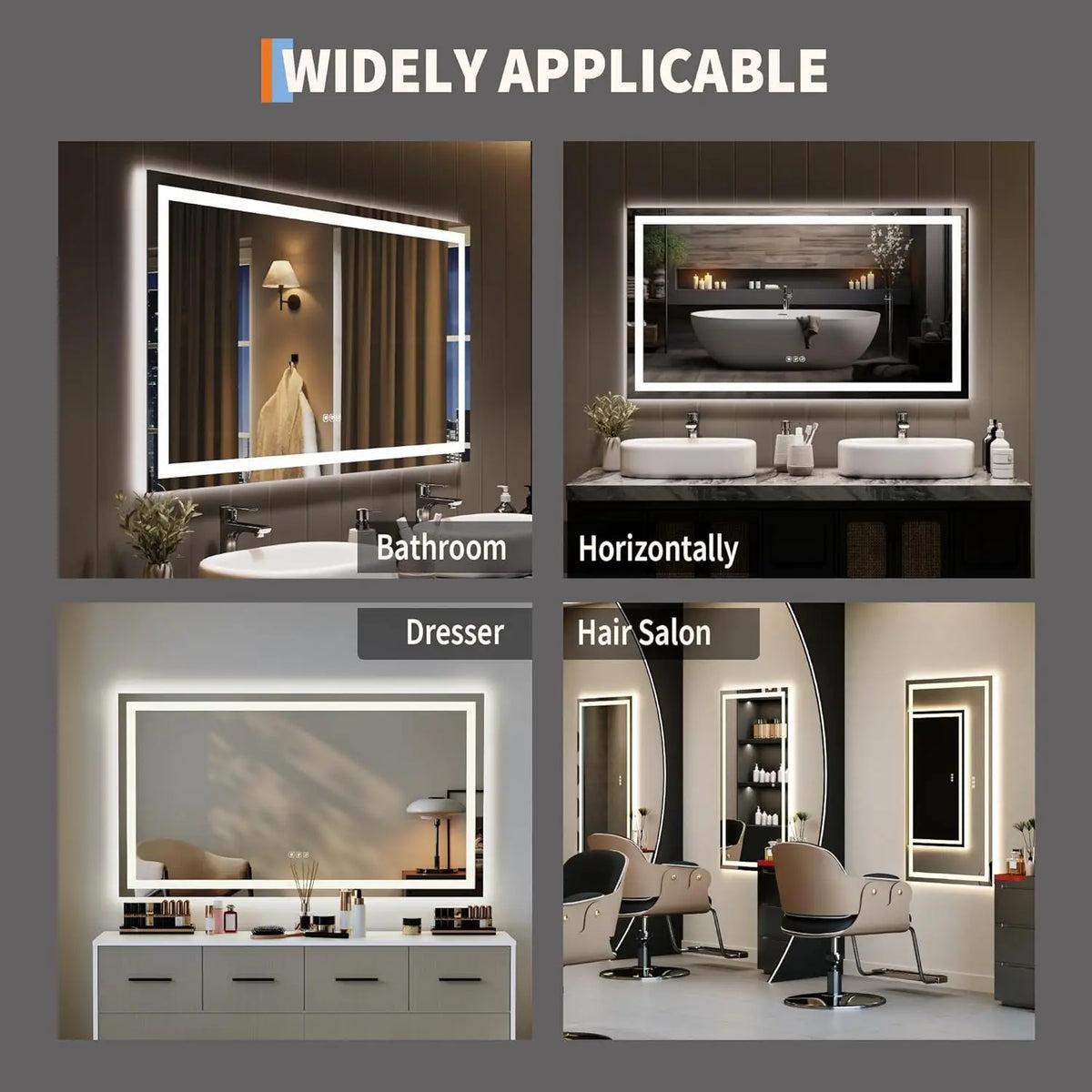 Twister Ck Led Bathroom Mirror Anti Fog Wall Mount Frameless
