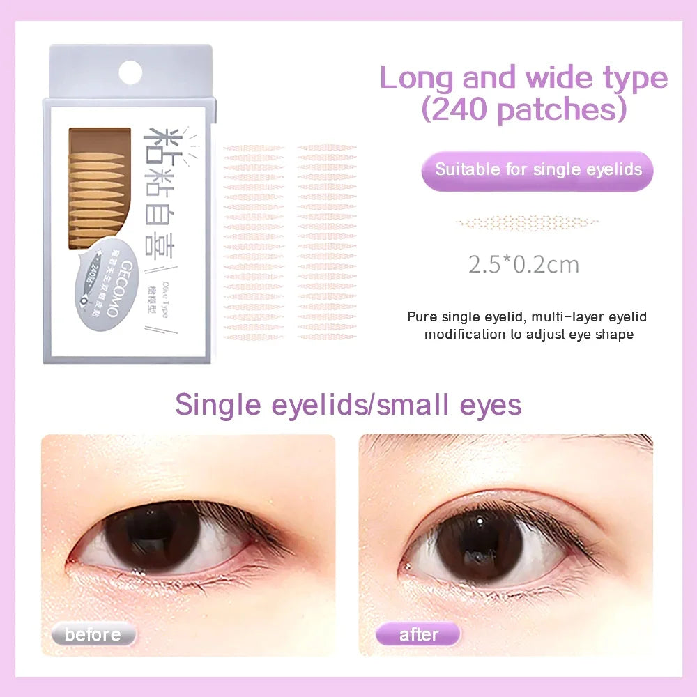 Natural Invisible Double Eyelid Stickers Long Lasting Eye Shaping Tape