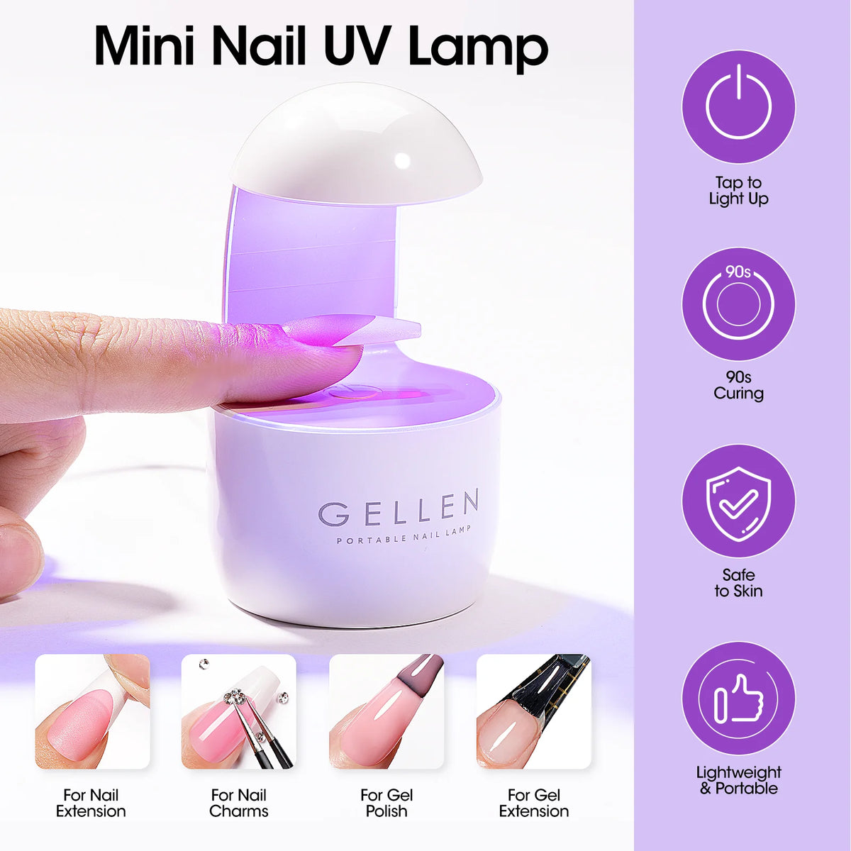 GELLEN Press On Nail Kit With UV Lamp Gel Manicure