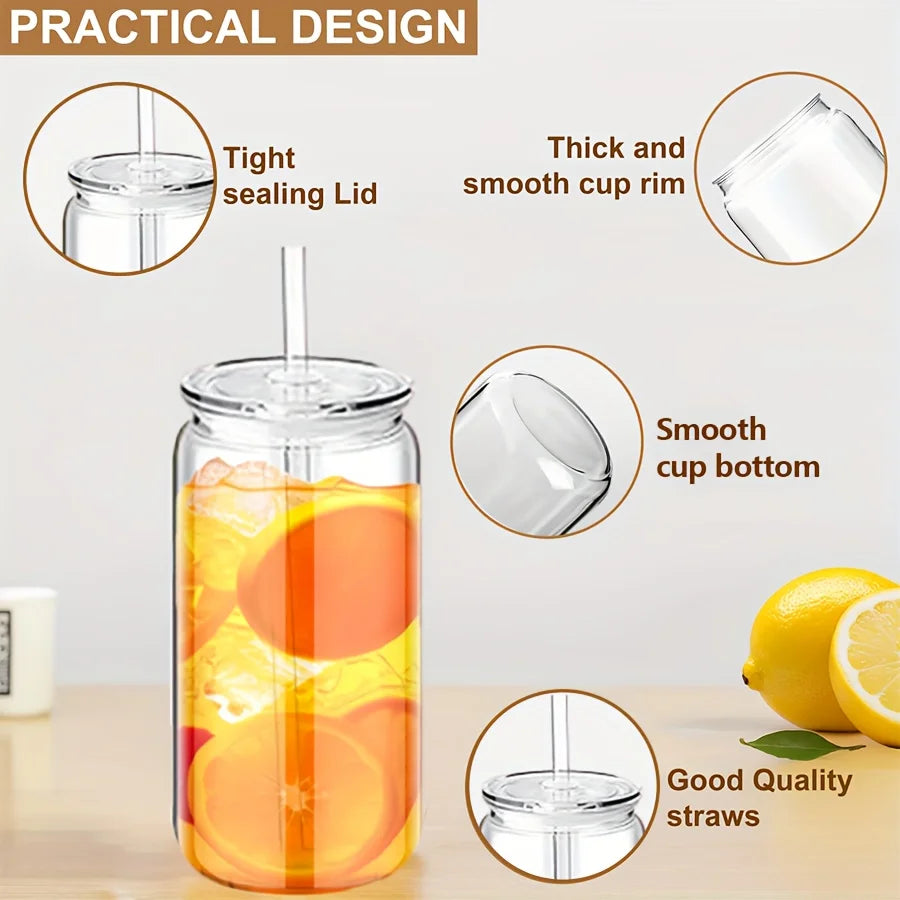 Hilake Mason Jar Style Tumblers With Leakproof Lids And Straws