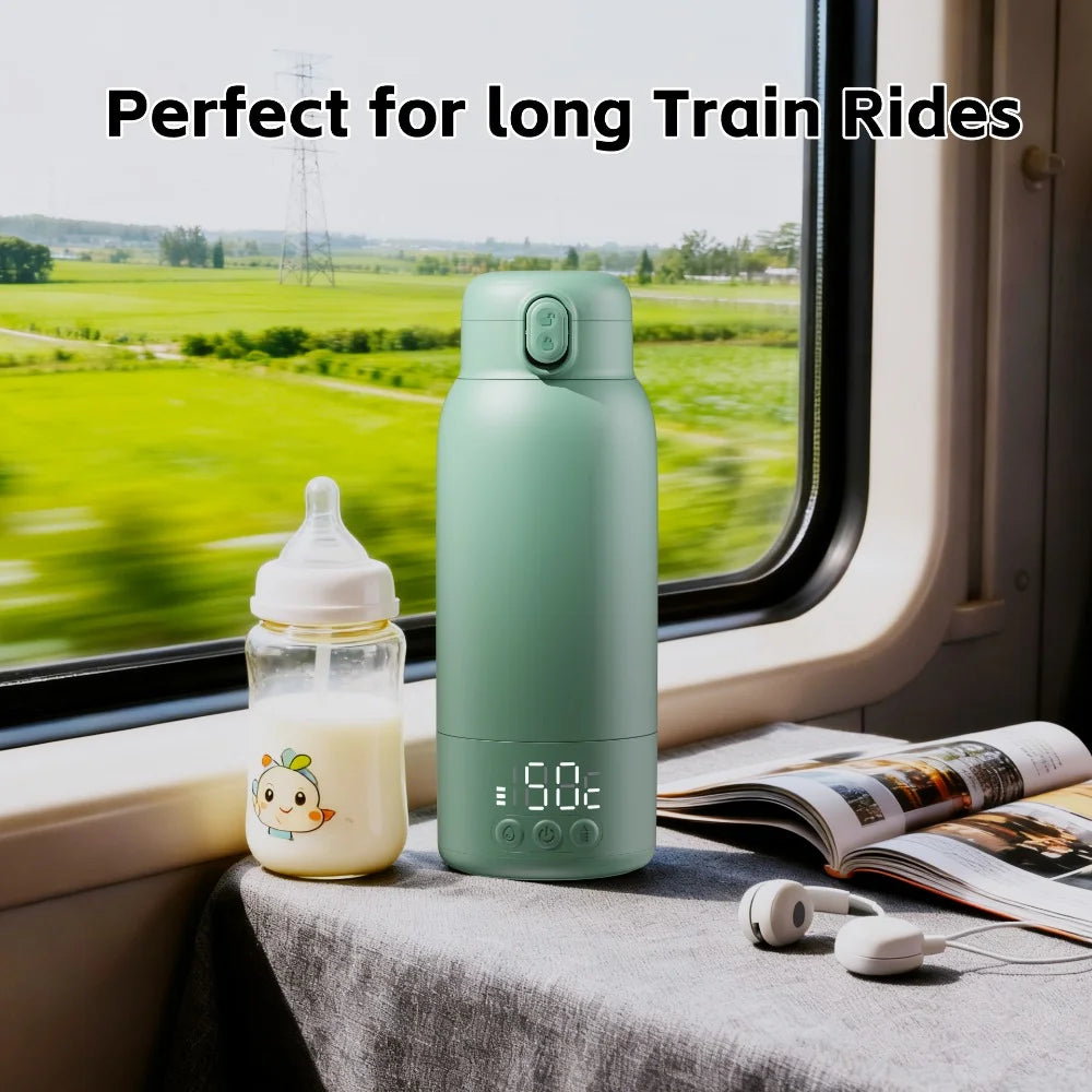 Portable Travel Milk Warmer And Insulated Thermos With Digital Display