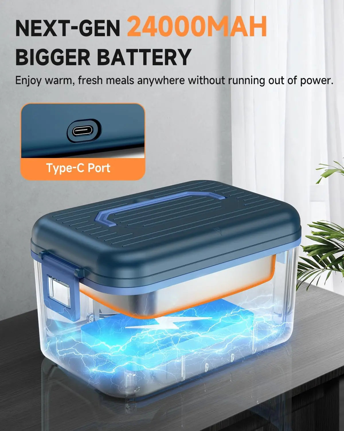 Portable Cordless Electric Self Heating Lunch Box With Cooling Pack