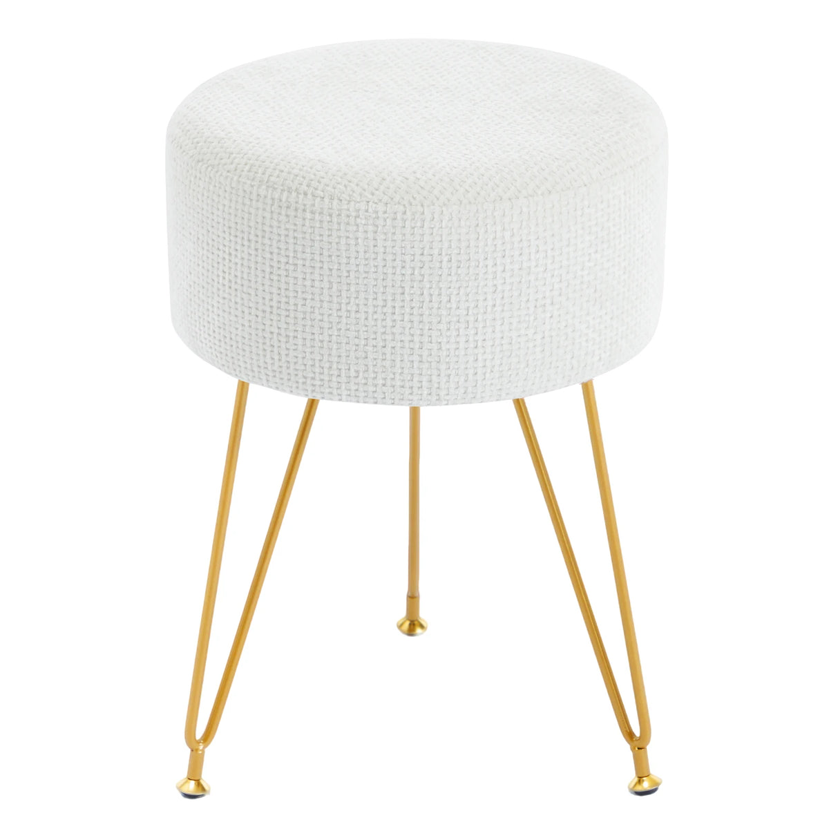 JHK Round Ottoman Velvet Footrest Chair Living Room Vanity Stool