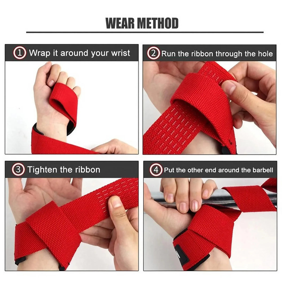 Heavy Duty Anti Slip Wrist Wraps For Weightlifting Gym Training