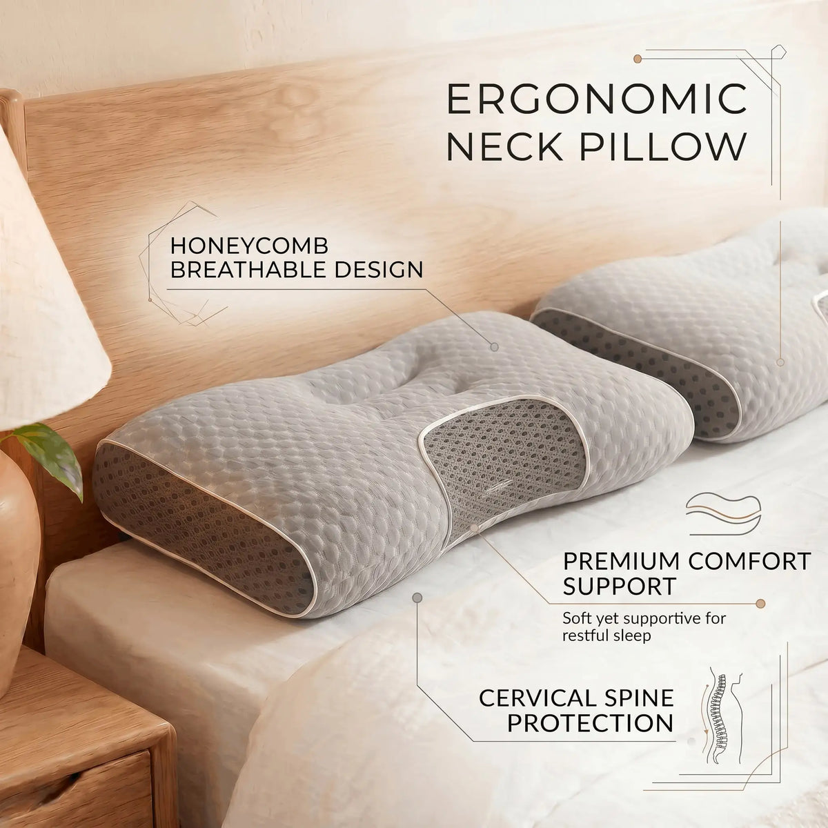 Ergonomic Massage Neck Pillow For Comfortable Sleep And Shoulder Relief
