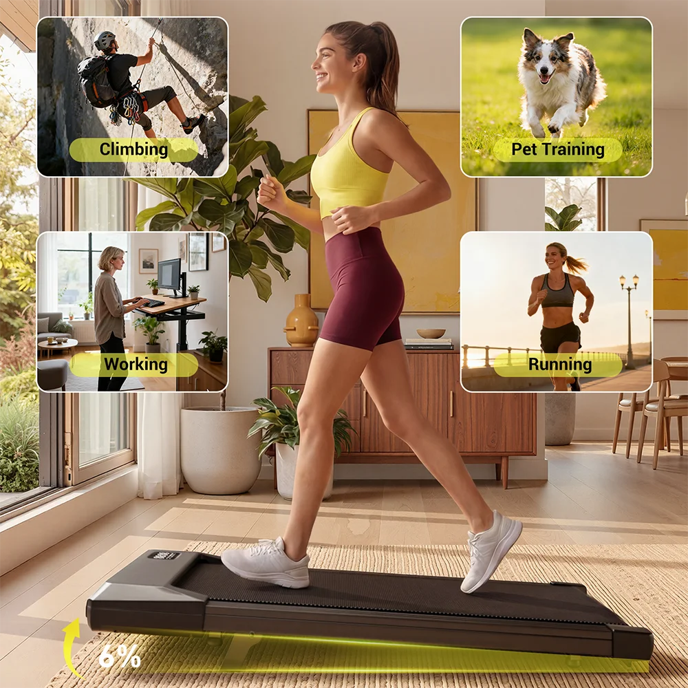 Superun Under Desk Walking Pad Treadmill With LCD Display
