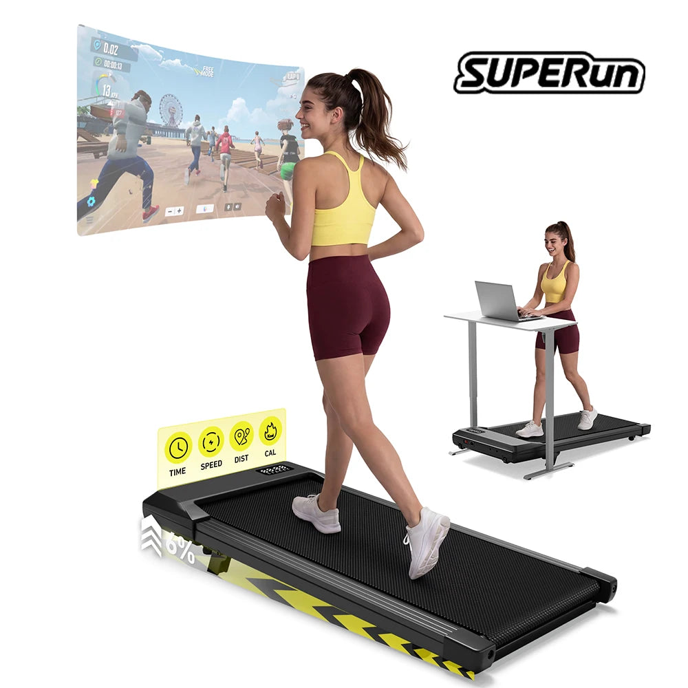 Superun Under Desk Walking Pad Treadmill With LCD Display