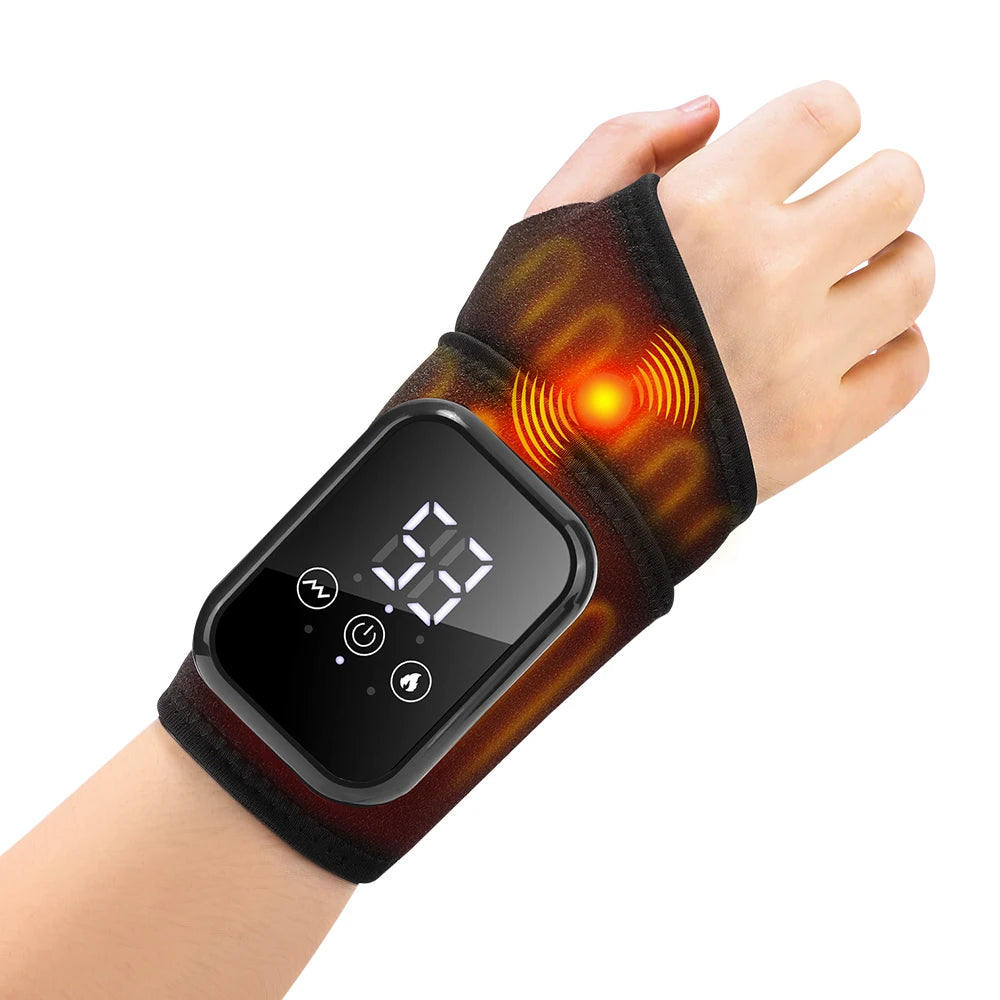 Hailicare Cordless Heated Wrist Massager With Vibration And Touch Control