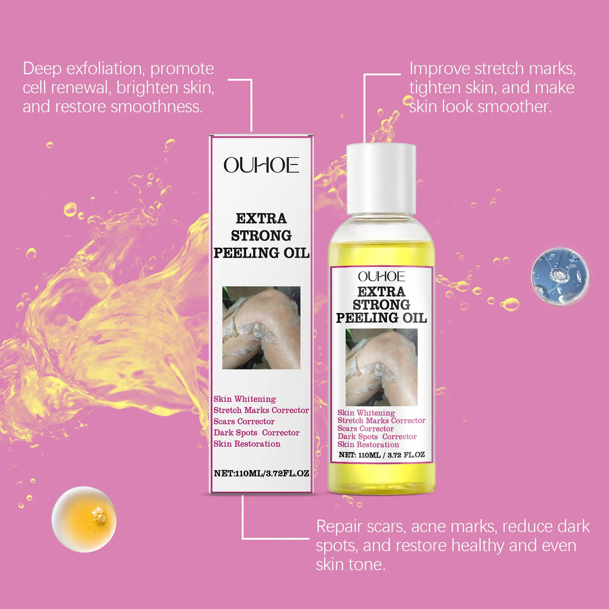 Body Exfoliating Oil for Gentle Smoothing and Moisturizing Skin