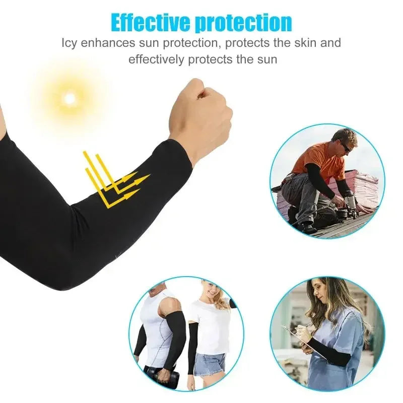 Cooling Ice Silk Arm Sleeves For Summer Sun Protection