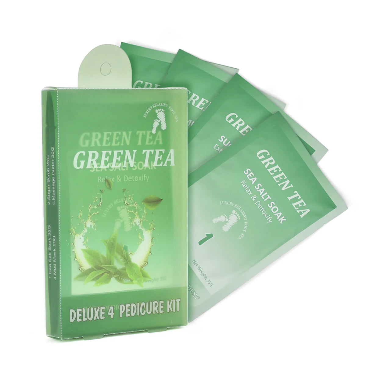 Four Step Spa Pedicure Kit Herbal Foot Scrub Peeling Care