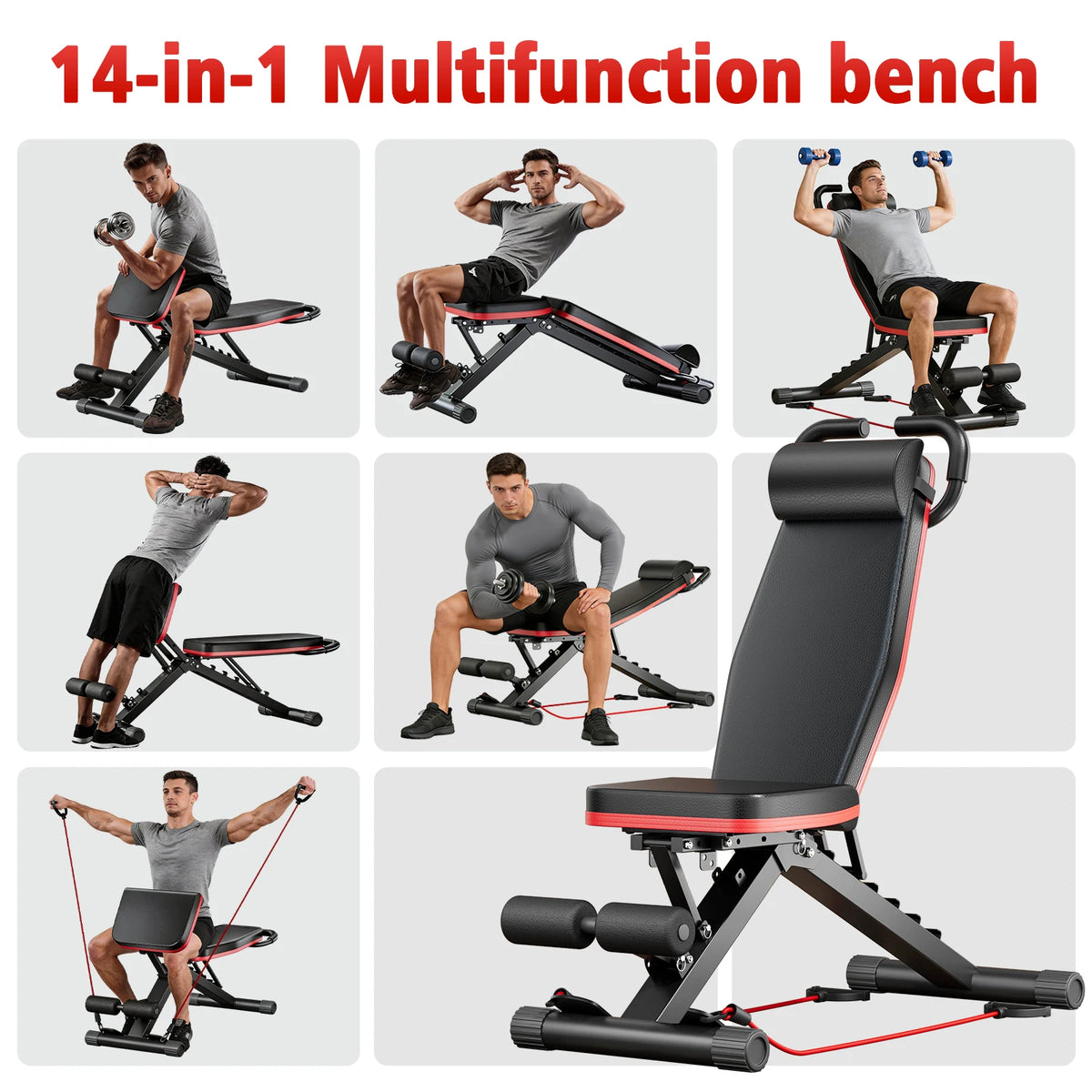 14 In 1 Foldable Dumbbell Bench For Full Body Workouts