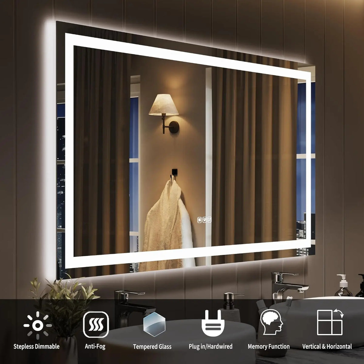 Twister Ck Led Bathroom Mirror Anti Fog Wall Mount Frameless