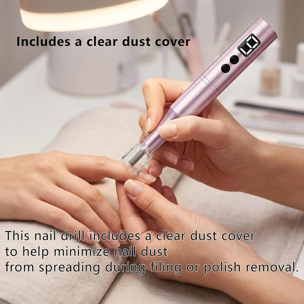 Professional Cordless Electric Nail Drill Kit With Metal Bits