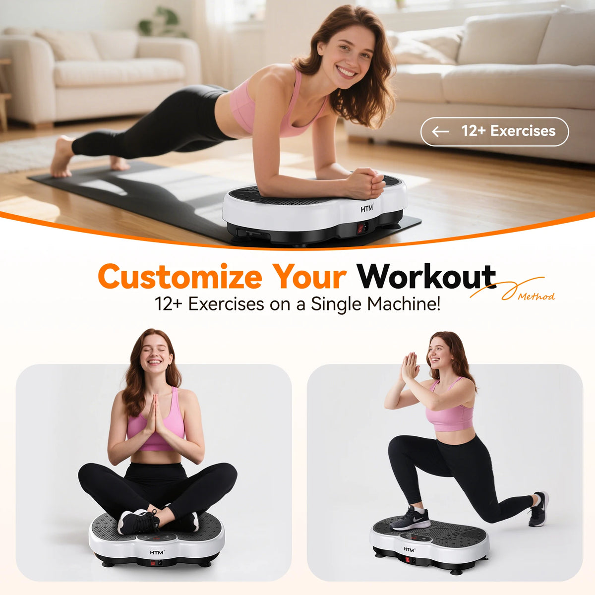 Portable Vibration Exercise Plate Machine For Full Body Fitness