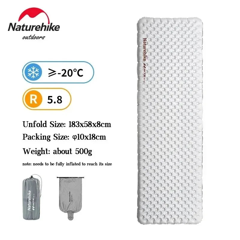 Naturehike Inflatable Sleeping Pad Ultralight High R Value Camping Mat
