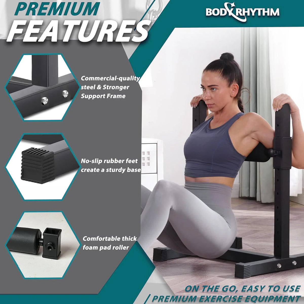 MARSAFIT Single Leg Squat Roller Stand for Home Gym Training